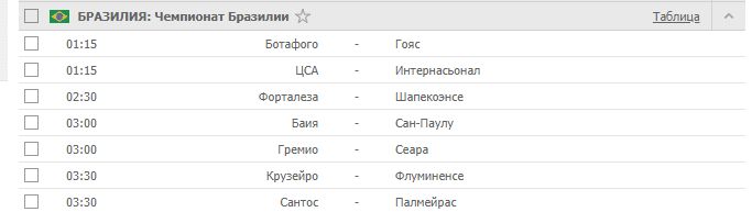 Матчи Чемпионата Бразилии